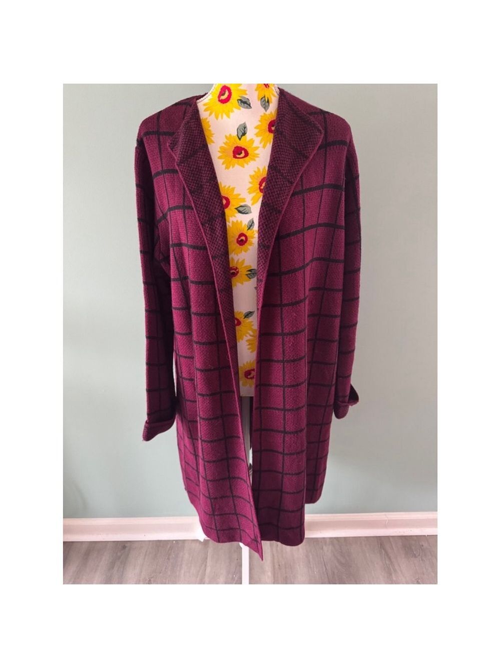 Women's Massini Cardigan, 1X, Burgundy